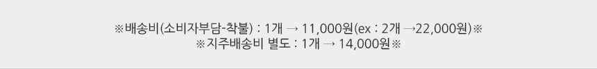 배송비(소비자부담-착불):1개→11000원(2개→22000원)/지주배송비 별도:1개 → 9000원
